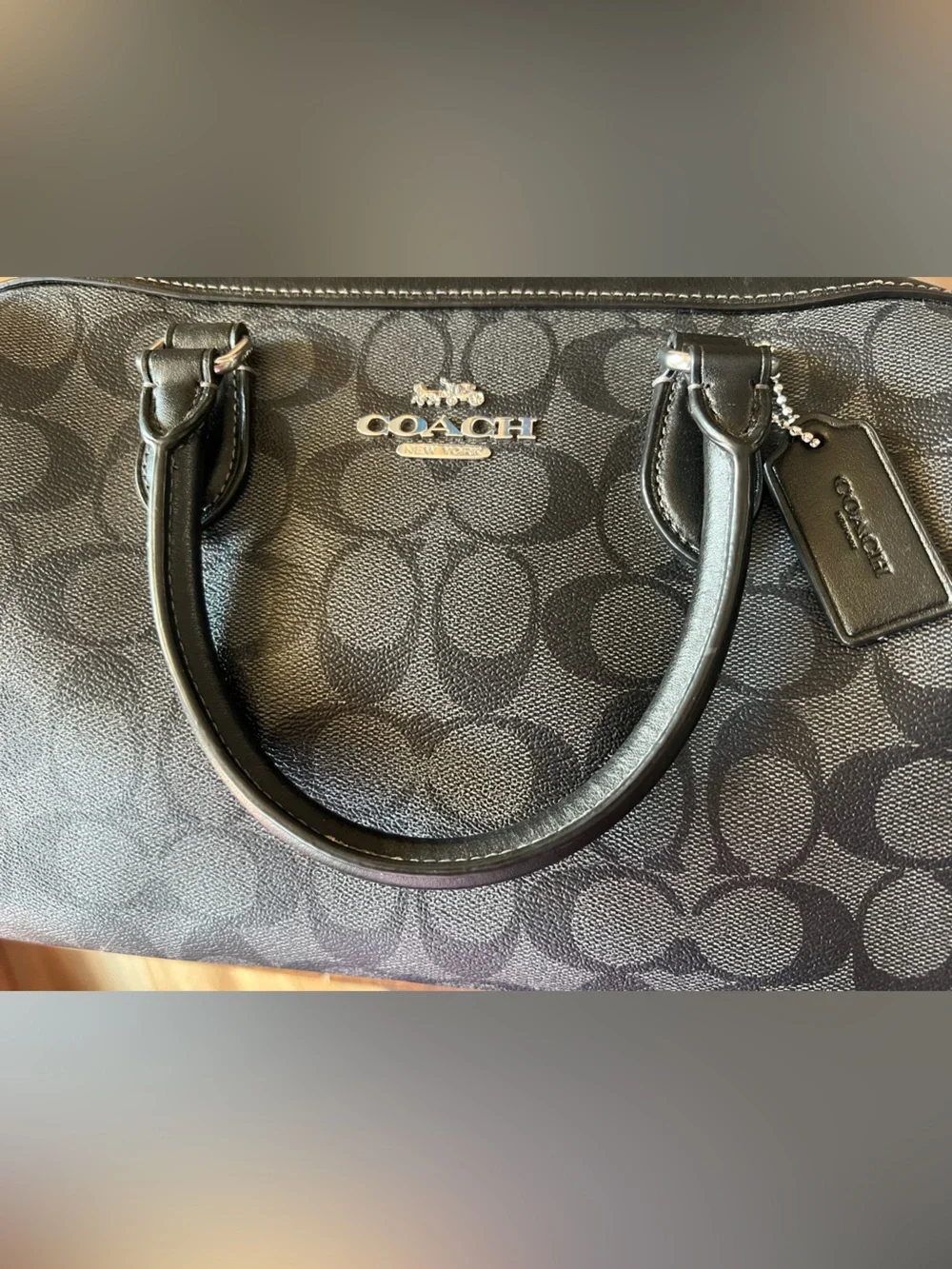 Medium Coach Black/Grey Rowan CH280 Crossbody Bag Purse Leather